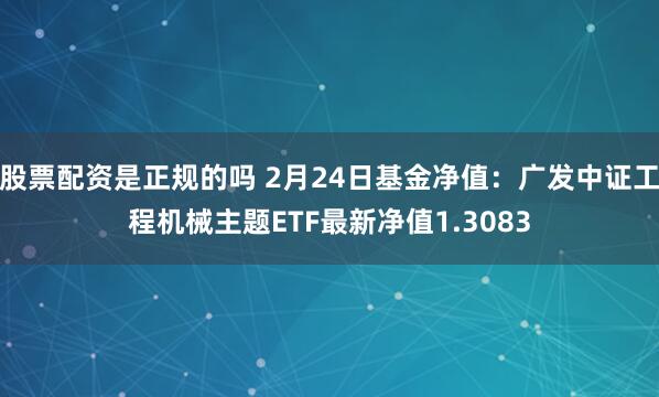 股票配资是正规的吗 2月24日基金净值：广发中证工程机械主题ETF最新净值1.3083